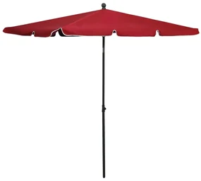 vidaXL Parasol met paal 210x140 cm bordeauxrood