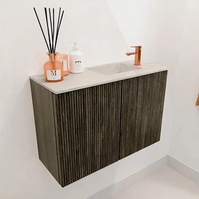 Mondiaz Joya DLux 60cm toiletmeubel shadow met wastafel faye rechts 1 kraangat ostra