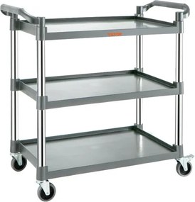 VEVOR serveerwagen servicewagen plankwagen schuifwagen PP aluminium 101x49x98cm