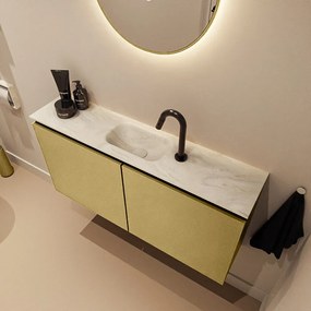 Mondiaz Ture DLux toiletmeubel 100cm oro met wastafel ostra midden met kraangat