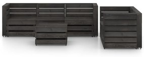 vidaXL 6-delige Loungeset grijs geïmpregneerd grenenhout