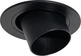 Moderne inbouwspot zwart GU10 35mm rond kantelbaar - Installa