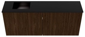 Mondiaz Joya 100cm toiletmeubel walnut met wastafel faye links zonder kraangat urban