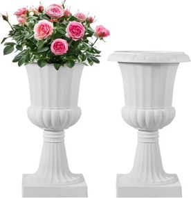 VEVOR Plastic Bloempotstandaard, 25 x 42 cm, 2-Pack, Bloempot, Plantenschaal, Witte Bloempotten, voor Veranda, Bruiloft, Feest, Huis, Podium, Balkon, Terrasdecoratie