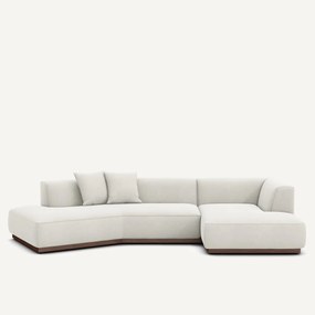 Open rechte hoekbank in linnen fluweel, JACOPO