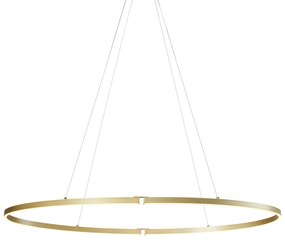 Eettafel / Eetkamer Design hanglamp messing 120cm incl. LED 3-staps dimbaar - Ovallo Design Binnenverlichting Lamp