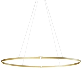 Eettafel / Eetkamer Design hanglamp messing 120cm incl. LED 3-staps dimbaar - Ovallo Design Binnenverlichting Lamp