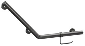 Crosswater Handgreep met WC-rolhouder - schuin - 71.9x33.2cm - Slate (gunmetal) GBA7232T