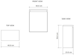 Gliss Design Echo toiletmeubel 40cm zwart mat met toppaneel wit mat