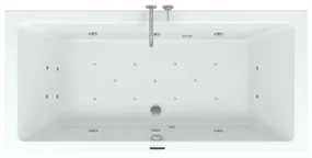Riho Easypool 3.1 Lusso whirlpoolbad rechts 190x90cm hydro 6+4+2 aero 11 colour speaker touch bediening inclusief poten en afvoer wit B037004005