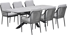 Garden Impressions Stevie tuinset 7-delig - Fiore tuintafel 220x100 cm