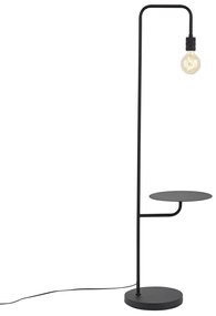 Moderne vloerlamp zwart met ronde tafel - Ostrich