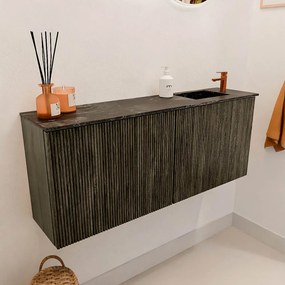 Mondiaz Joya DLux 100cm toiletmeubel shadow met wastafel faye rechts 1 kraangat lava