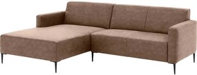 Goossens Bank Key West bruin, micro leer, 2-zits, modern design
