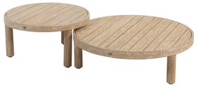 4 Seasons Outdoor Sem loungetafel geborsteld teak Ø 80 x 25 cm SALE      houtkleur weerbestendig