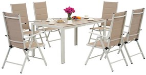 Verona polywood aluminium tuinset voor 6 personen Garden Point beige