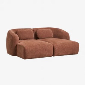 2-delige Modulaire Chaise Longue Bank In Chenille Coquette Chenille Roestbruin - Sklum