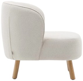 Kave Home Ulit Fauteuil Beige Chenille Met Houten Pootjes