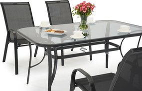 Metalen tuinmeubelen Modena/Bitonto voor 4 personen Garden Point zwart