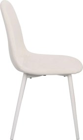 Set 6 White Teok Fluwelen Stoelen