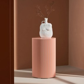 Geribbelde Bijzettafel Peach - 31 X 31cm.