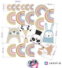 INSPIO Regenbogen in pastelkleuren, muurstickers ROZE