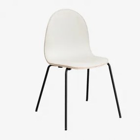 Set Van 2 Eetkamerstoelen In Stof En Staal Maeve Stof Wit - Sklum