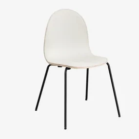 Set Van 2 Maeve Eetkamerstoelen Stof Wit - Sklum