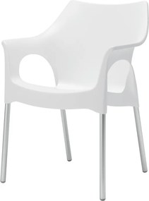 Set van 4 - Scab Ola stapelbare kunststof tuinstoel - Ivoor