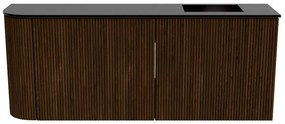 Mondiaz Joya 100cm toiletmeubel ronding links walnut met wastafel faye rechts zonder kraangat urban