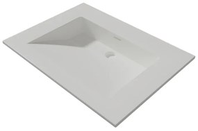 Lambini Designs Flora solid surface wastafel 60cm zonder kraangat wit mat