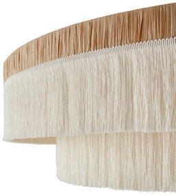 Hanglamp in raffia met franjesØ86 cm, Kavi.