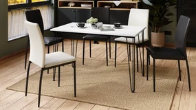 HAIRPIN wit, loft tafel voor keuken, eetkamer en woonkamer
