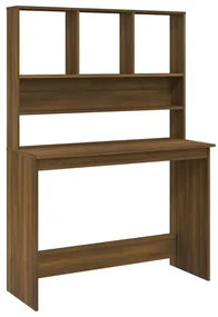 vidaXL Bureau met schappen 110x45x157 cm bewerkt hout bruineikenkleur