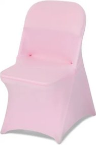 VEVOR stoelhoezen, stretch stoelhoezen, 50 stuks, wasbare en afneembare stoelhoezen van polyester-spandex voor bruiloften en diners, geschikt voor klapstoelen (45 x 46 x 77 cm), roze