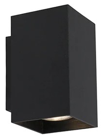Moderne wandlamp zwart vierkant 2-lichts - Sandy Design, Modern GU10 Binnenverlichting Lamp