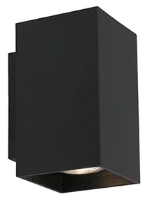 Moderne wandlamp zwart vierkant 2-lichts - Sandy Design, Modern GU10 Binnenverlichting Lamp