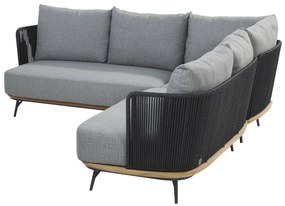 4 Seasons Outdoor Hoek Loungeset  - Positano - Rope/Teak - Lichtgrijs - 4 Seasons Outdoor