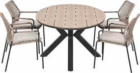 Garden Impressions Natas tuinset sand 5-delig - Tulli tuintafel 180x115 cm