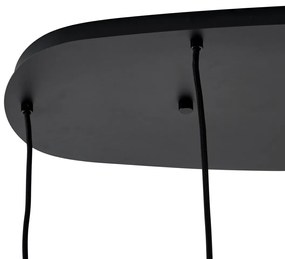 Moderne hanglamp zwart met smoke glas 5-lichts - Sheena