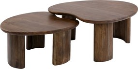 Organische Salontafelset Acaciahout - 99 X 76cm.
