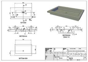 Forzalaqua Nova wastafel 80x50cm zonder kraangat graniet gezoet