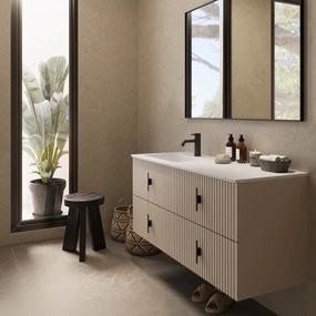 Muebles Avila badmeubel ribbelfront 120cm macchiato met wastafel links met kraangat