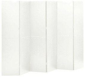 vidaXL Kamerscherm met 6 panelen 240x180 cm staal wit
