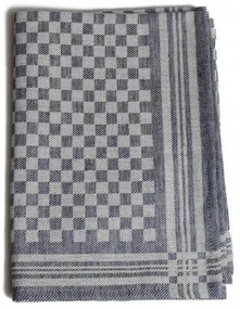 Thee-/glazendoek, linnen/katoen, blauw ruitje