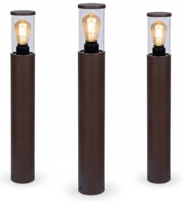 Set van 3 Brunswick Tuinlamp Corten 60cm Tuinverlichting Corten E27