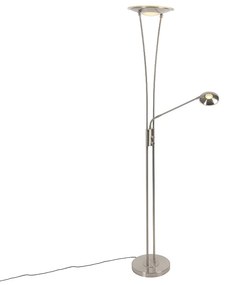 Moderne vloerlamp met dimmer staal incl. LED met leesarm - Ibiza Binnenverlichting Lamp