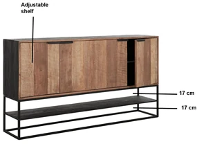 DTP Home Cosmo Groot Dressoir Teak Hout - 185x40x100cm.
