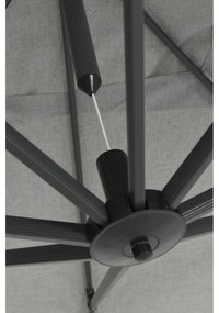 Garden Impressions Hawaii Big Pole zweefparasol 350x350 cm - donker grijs frame - licht grijs doek