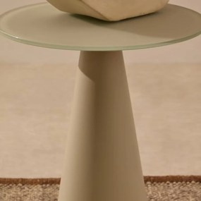 Kave Home Wilshire Ronde Bijzettafel Mat Glas Grijs 35 Cm - 35 X 35cm.